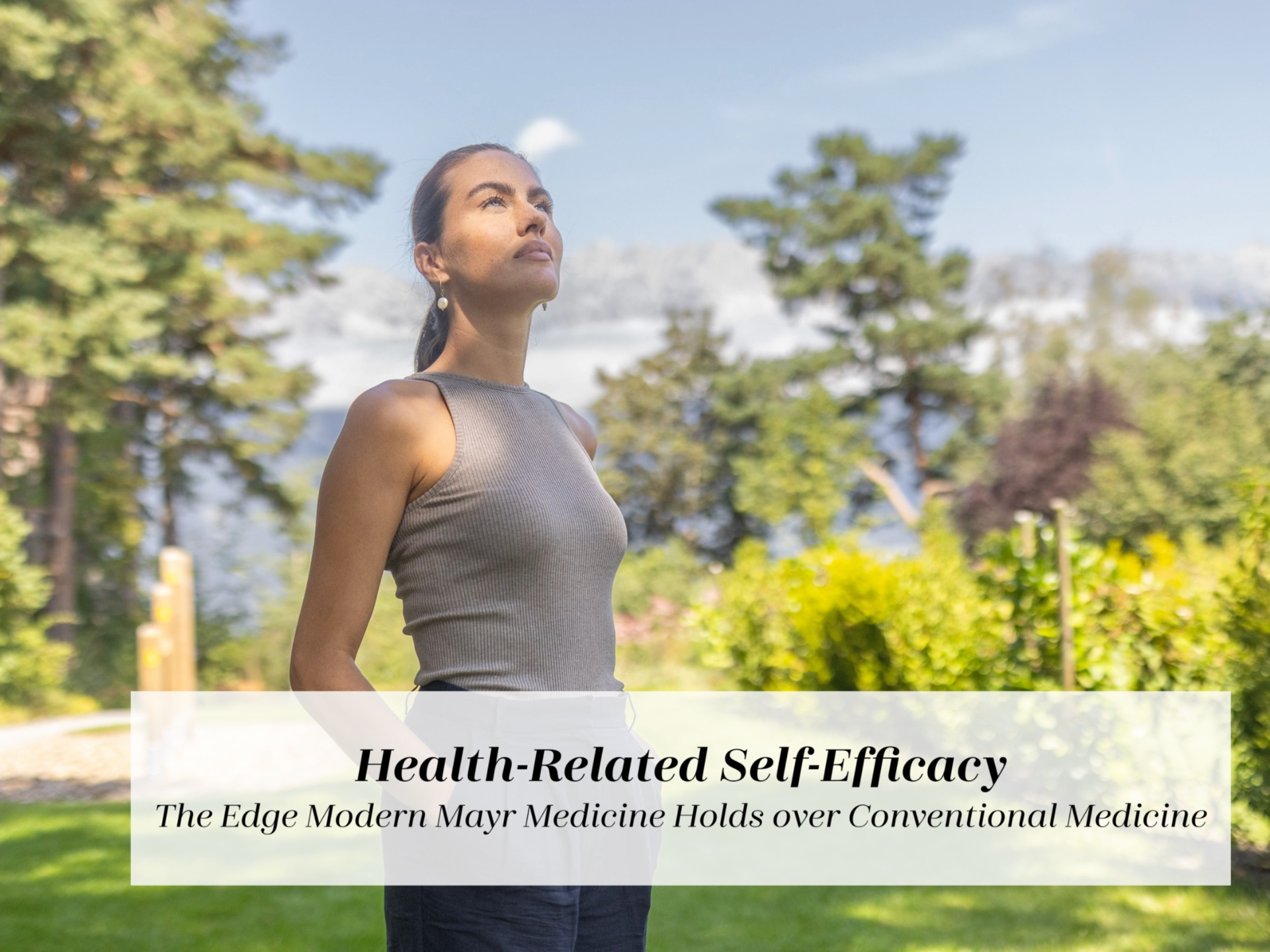 Lady in the sunny park of Park Igls