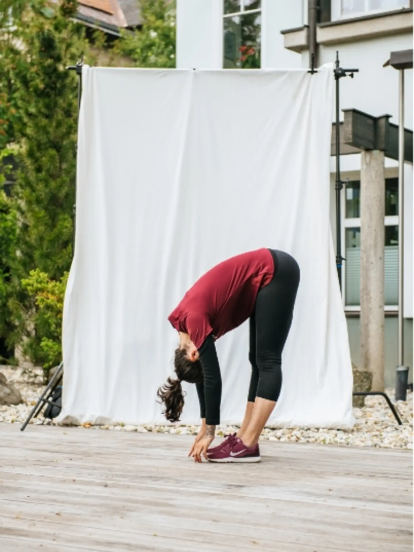 Woman stretching