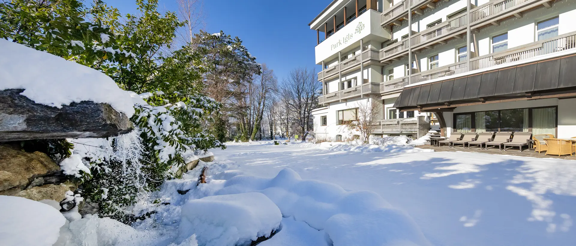 Exterior Park Igls in winter