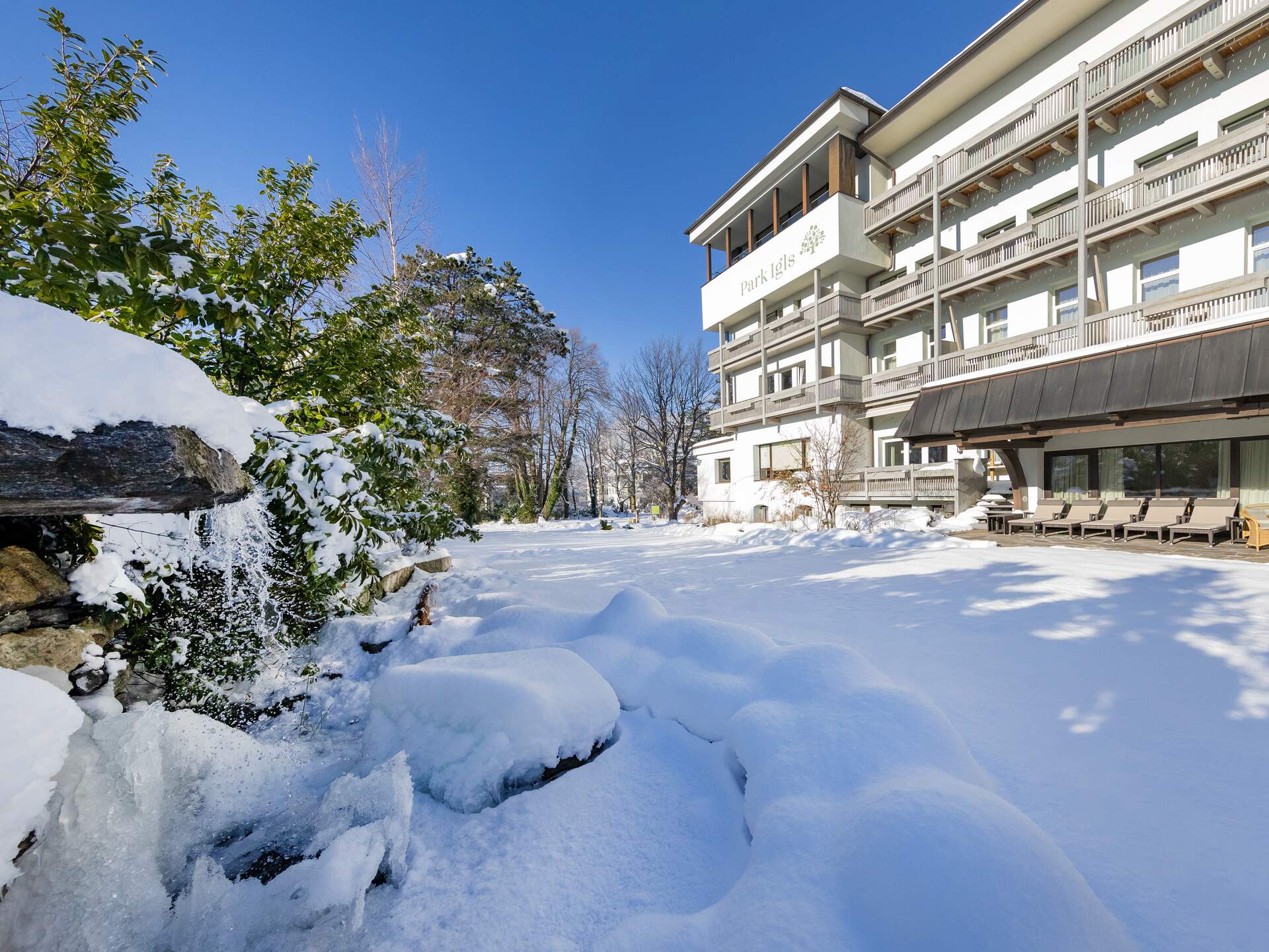 Exterior Park Igls in winter
