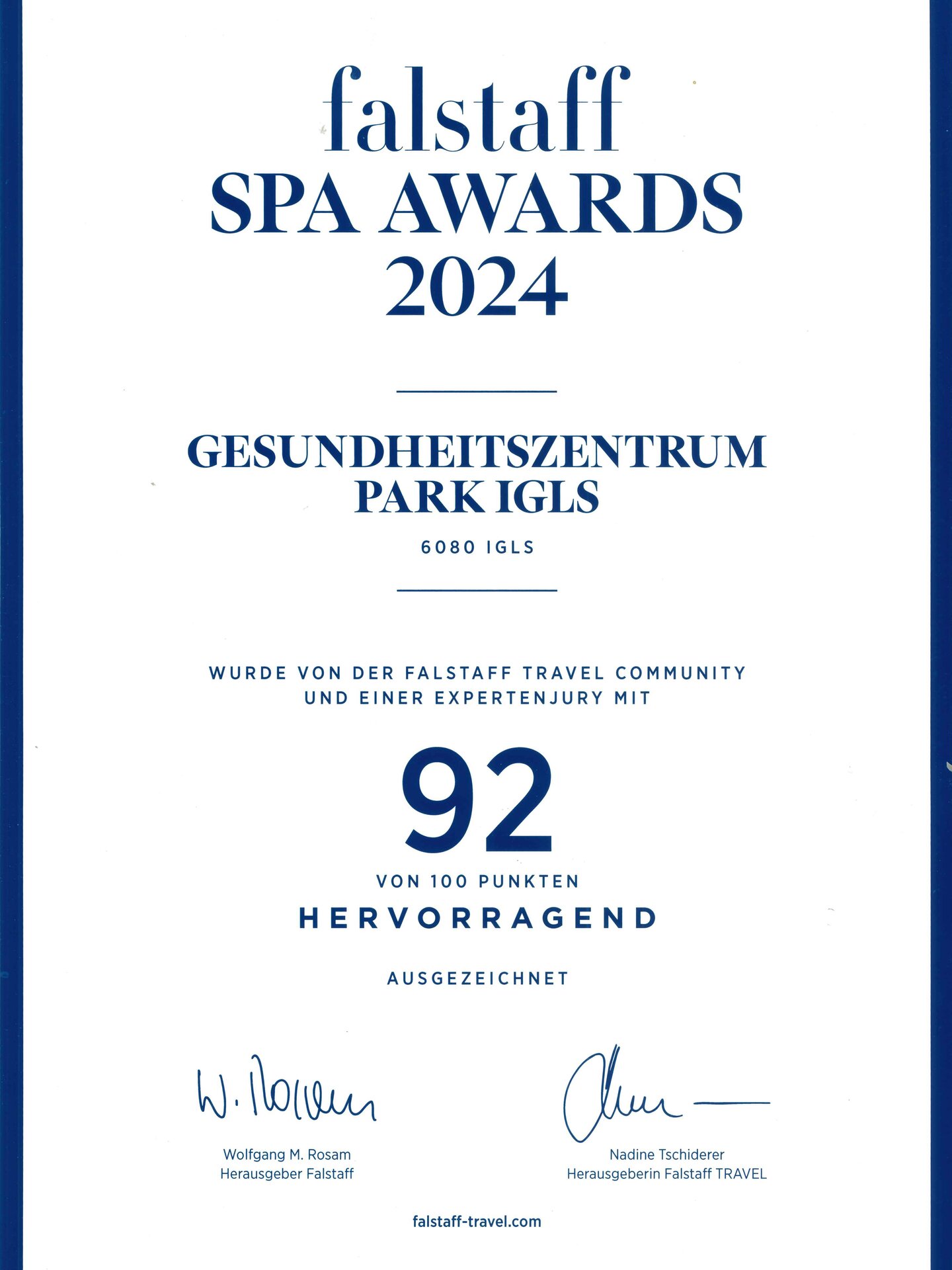 Falstaff Spa Award 2024