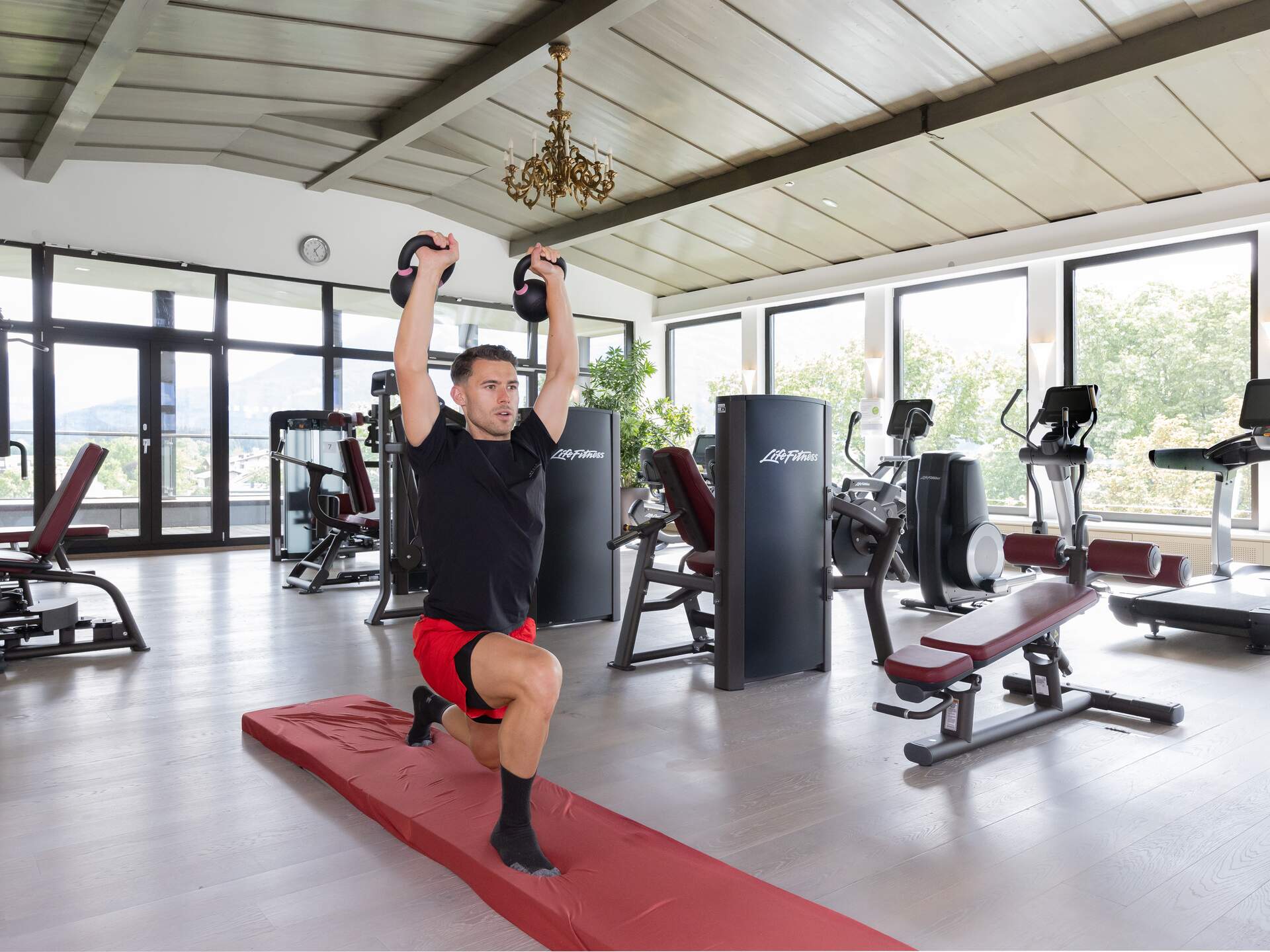 Man exercising in a gym