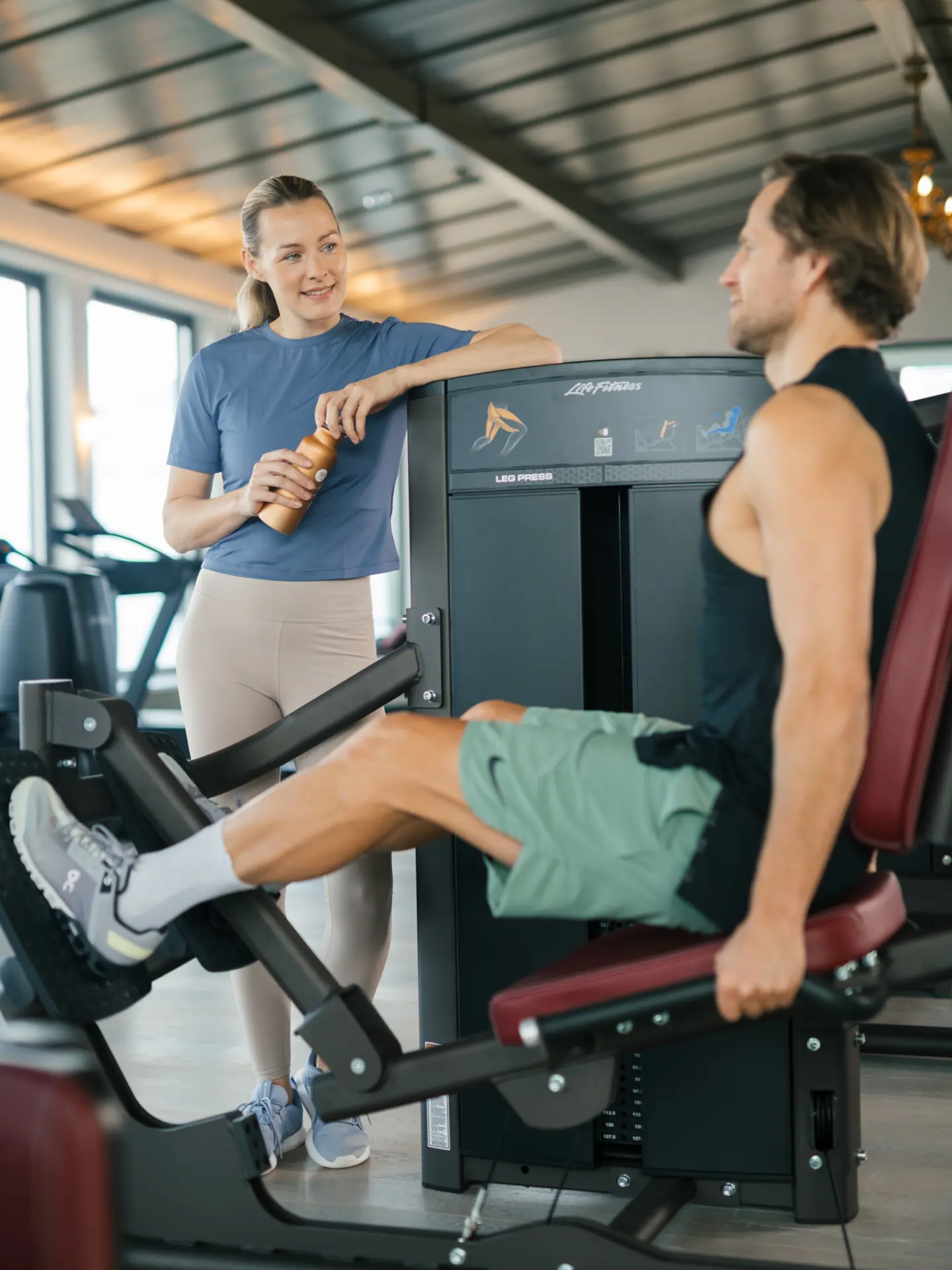 Woman watching back training