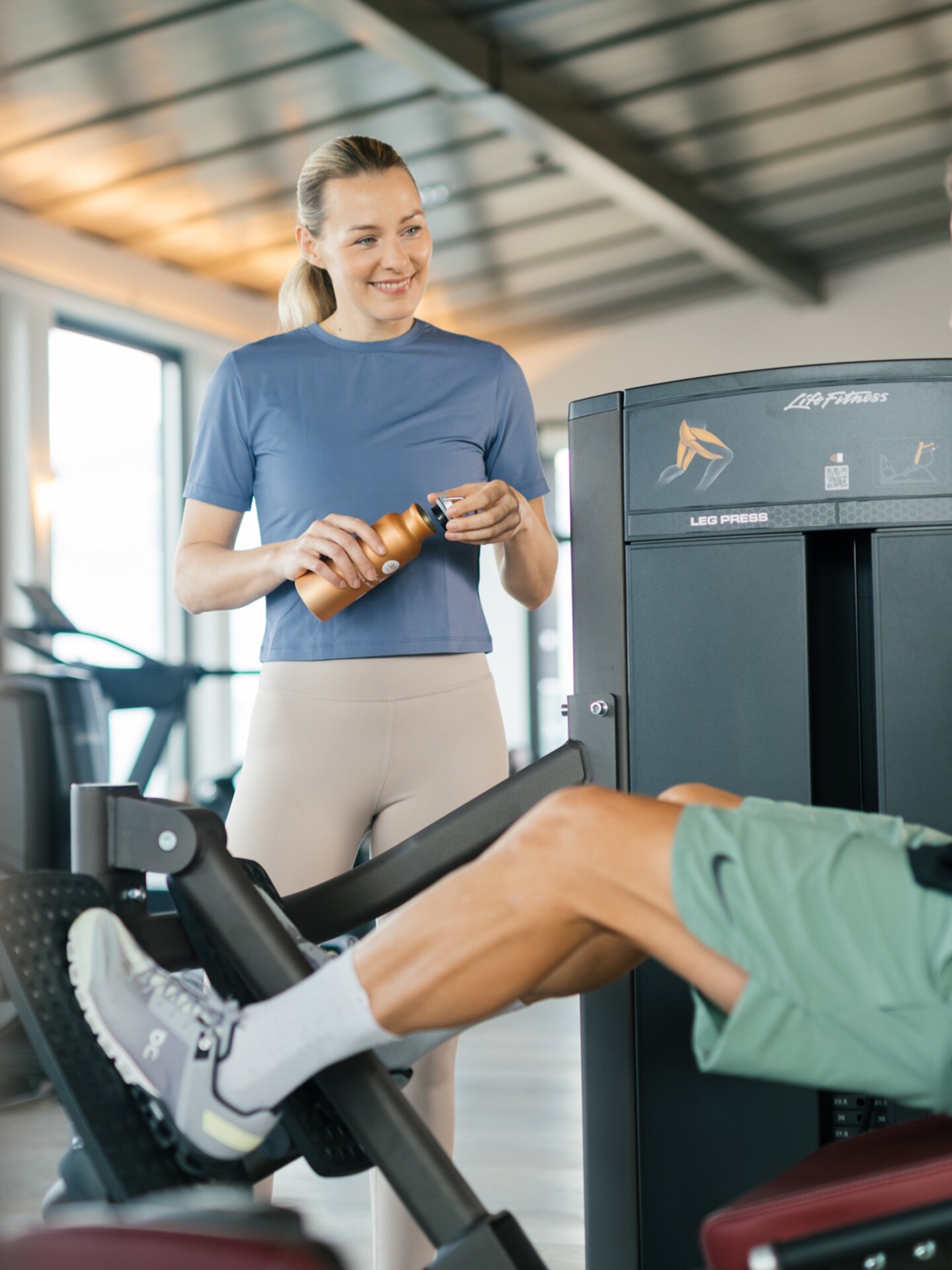 man and women in the gym