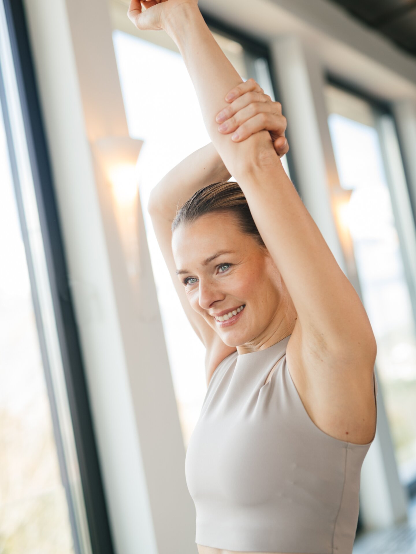 Woman stretching