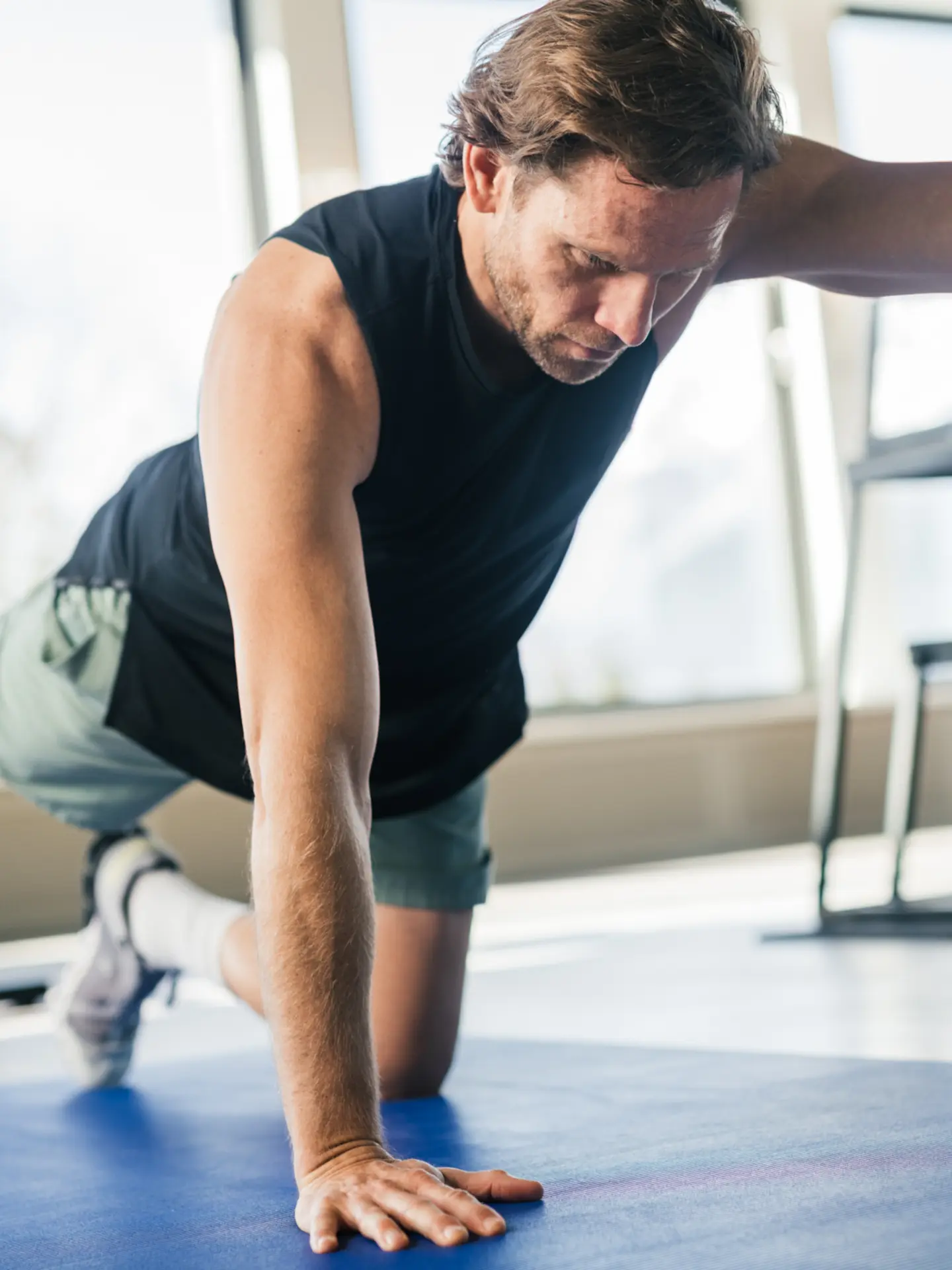 Man doing stability training