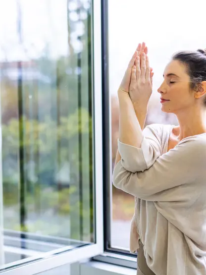 Yoga practice outdoors