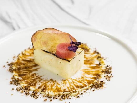 Flambéed celeriac