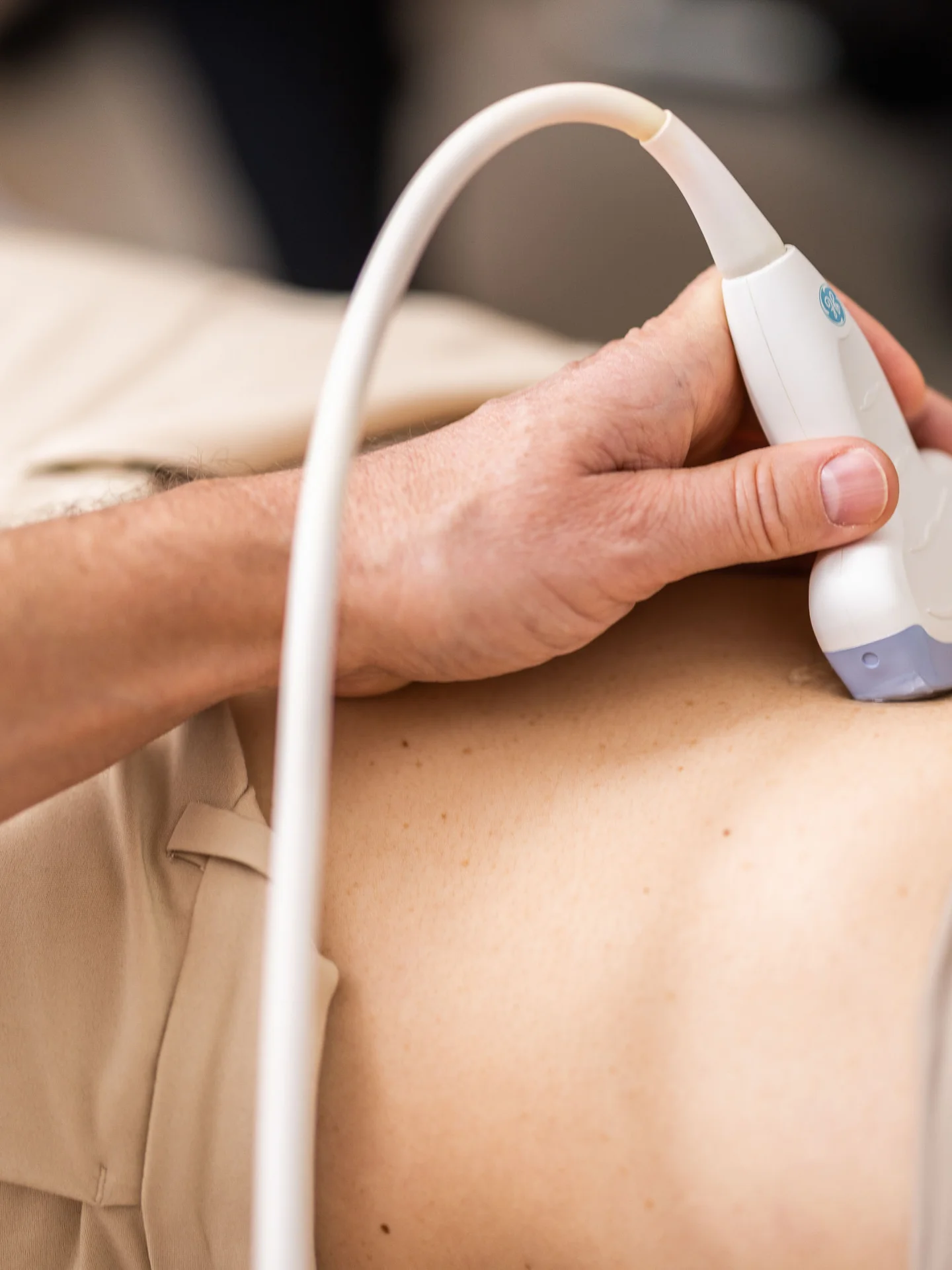 Doctor performing ultrasound