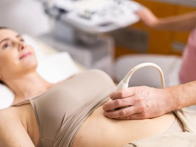 Woman during ultrasound
