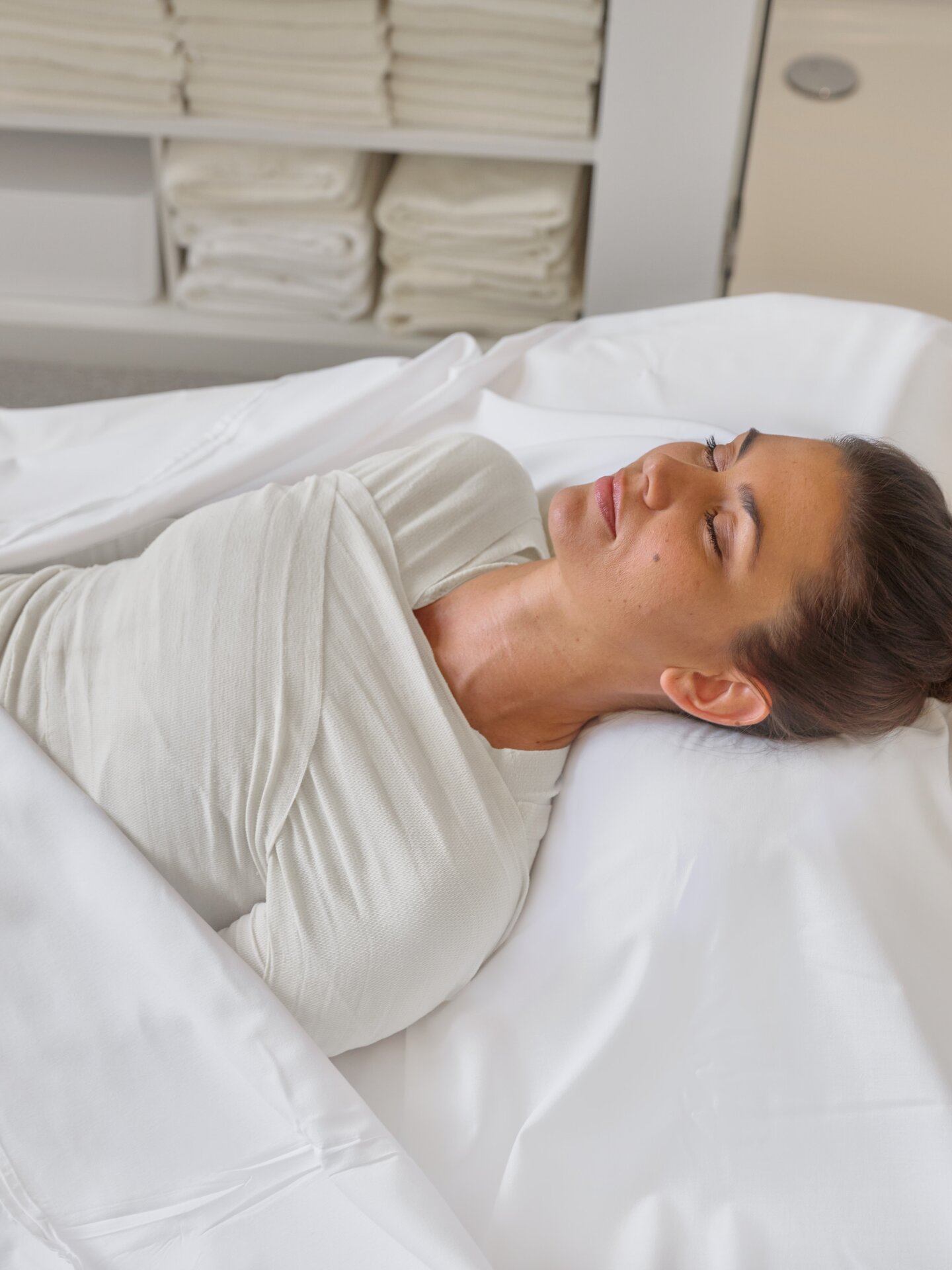 women on massage table