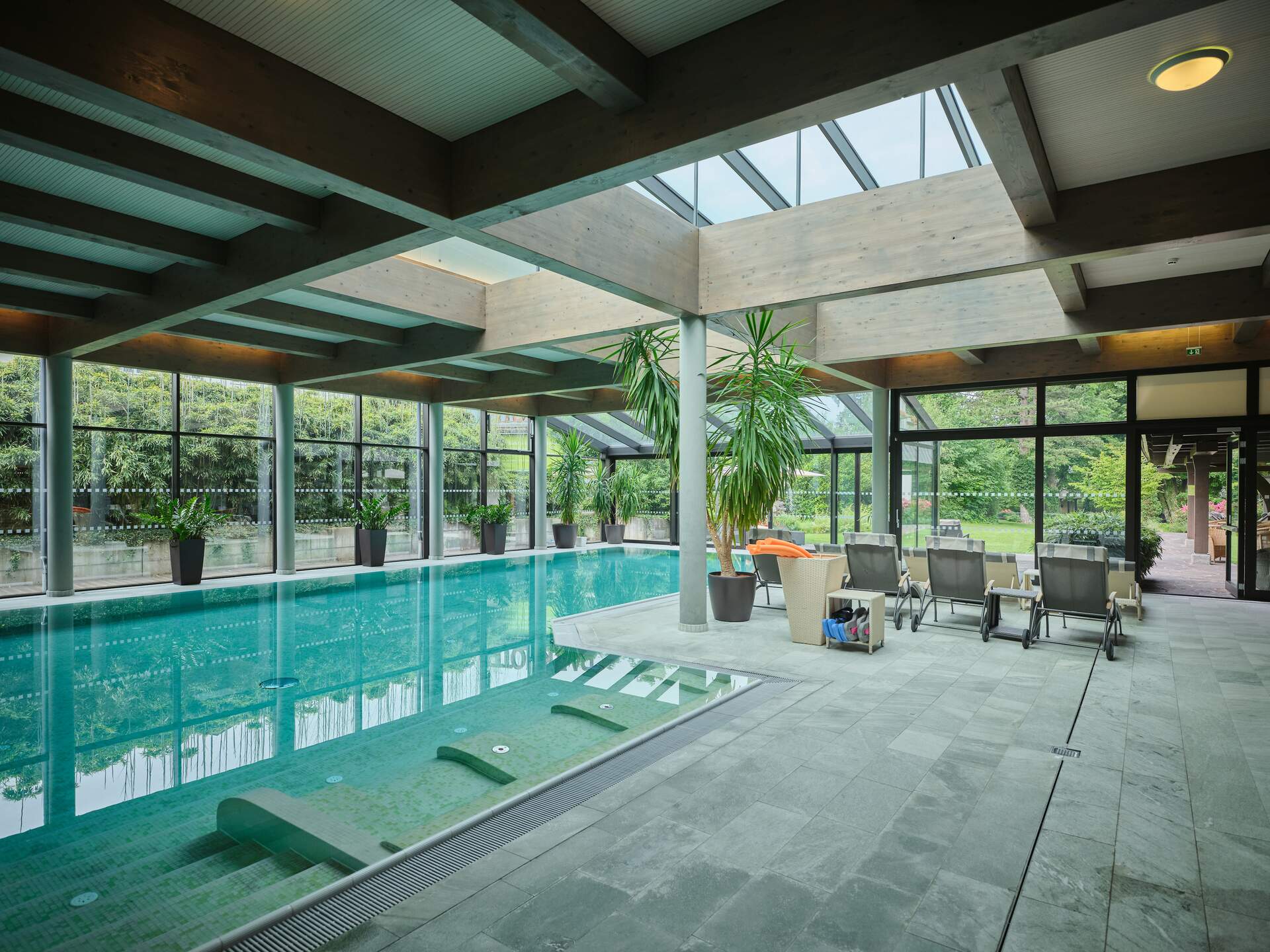Pool with garden view