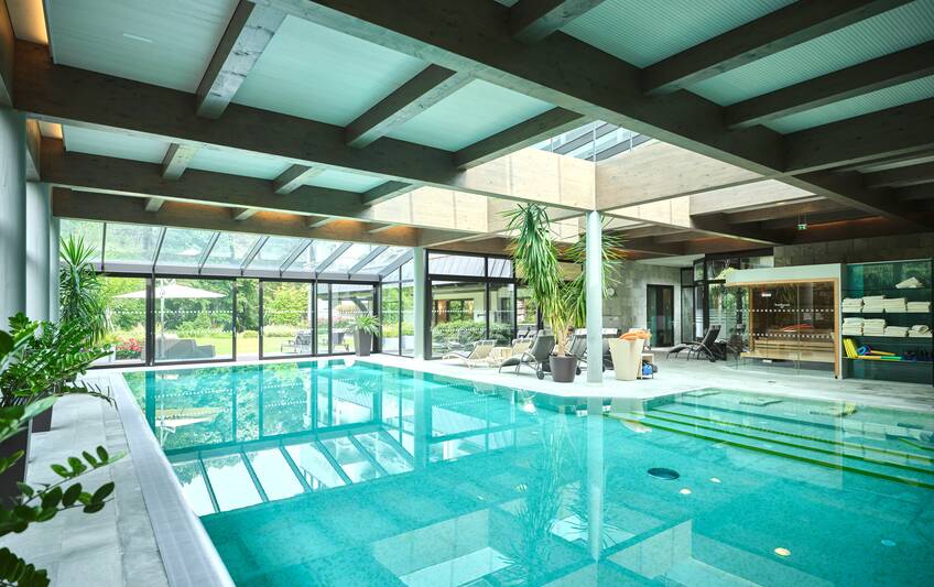 Pool with garden view