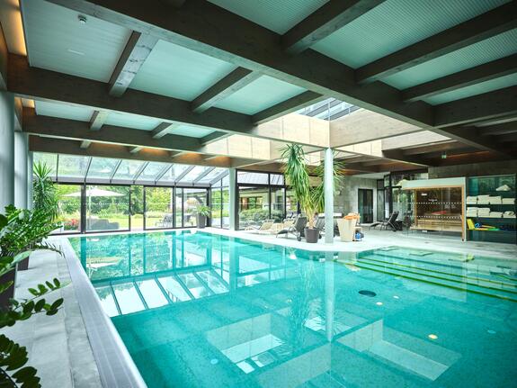 Pool with garden view