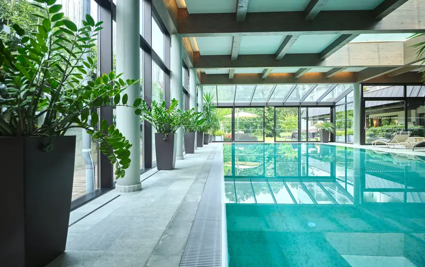 Pool with garden view
