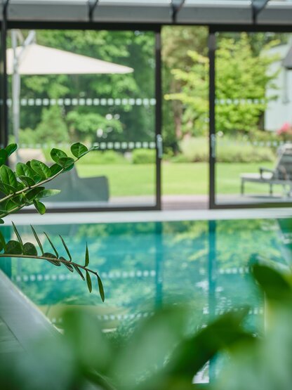 Pool with garden view