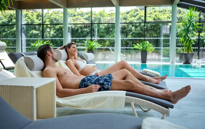 Pool area with guests