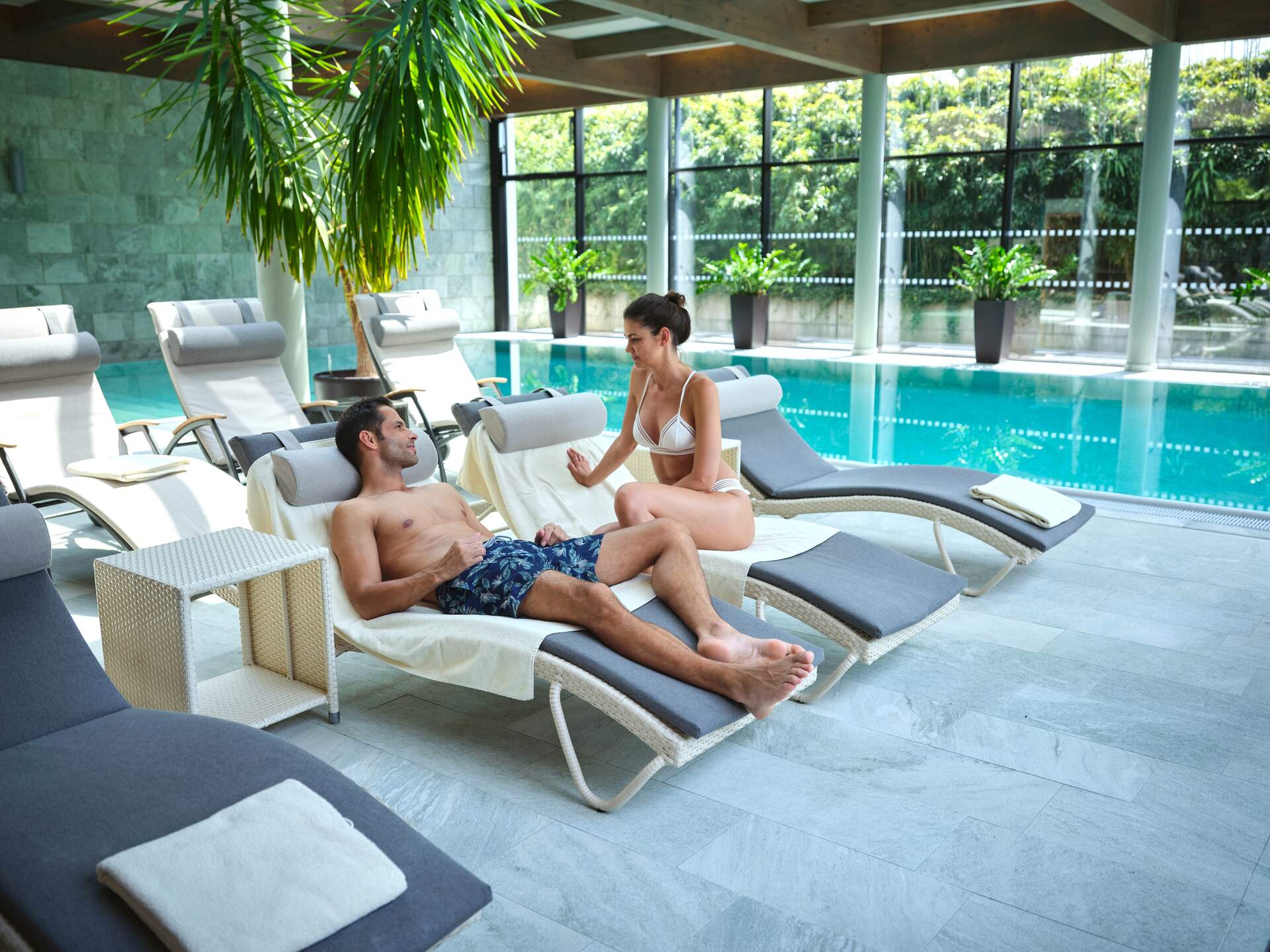 Pool with guests