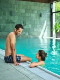 Indoor pool with guest