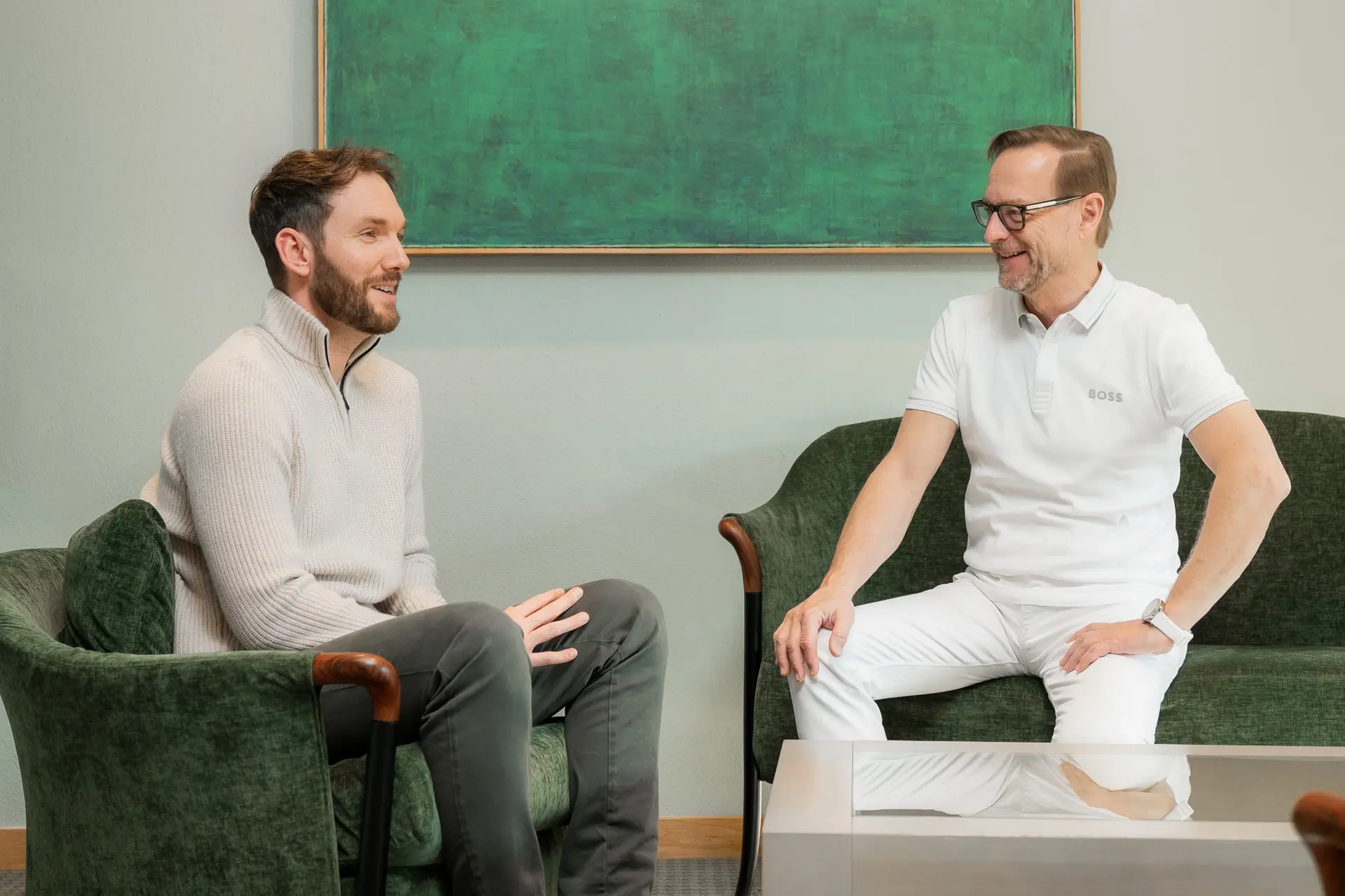 Doctor talking to man