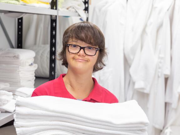Hotel laundry employee