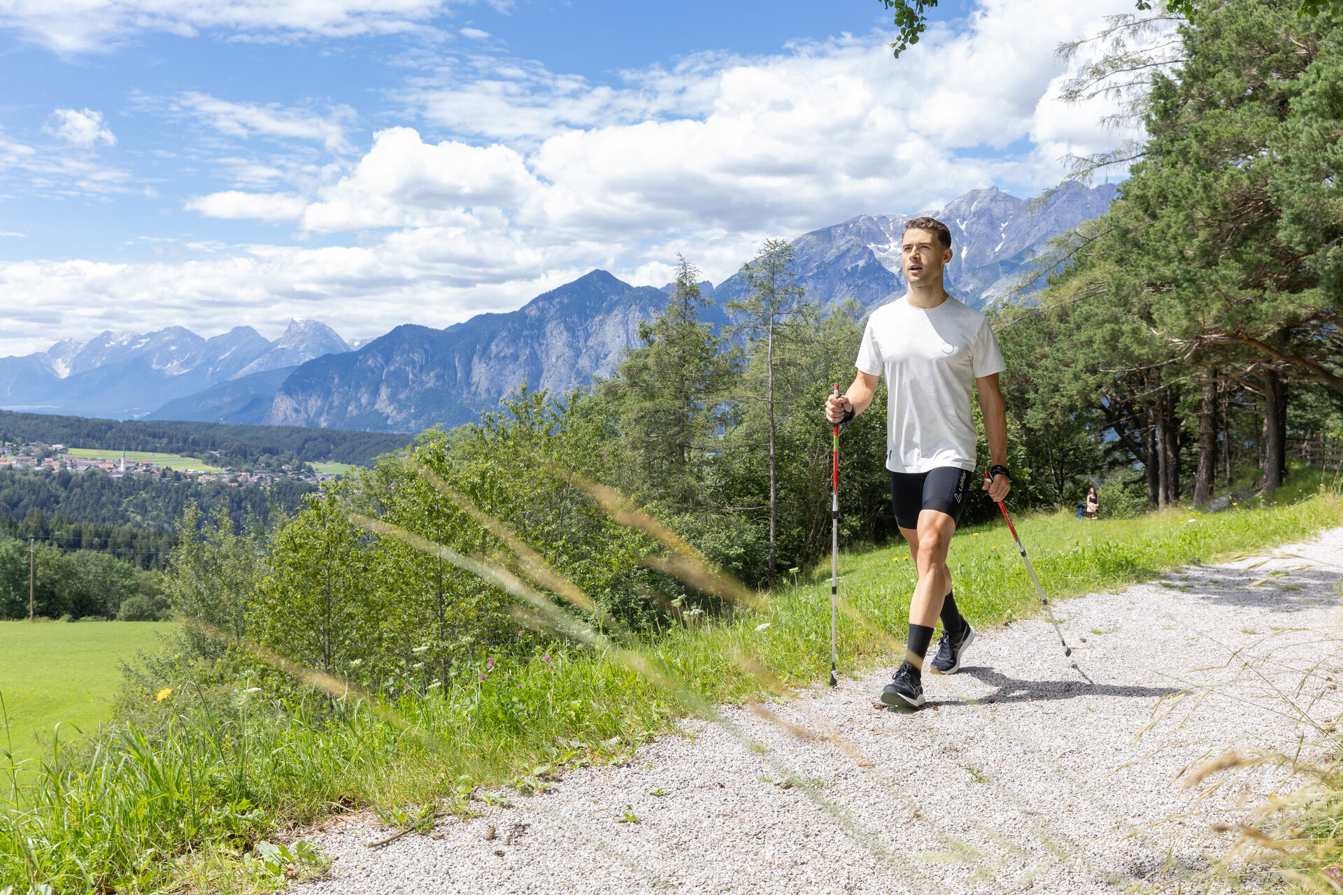 Nordic walking in the countryside